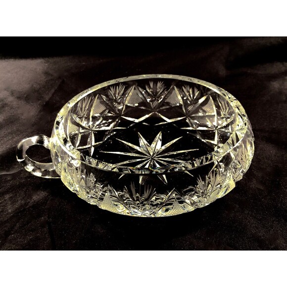 Cut Crystal Dessert / Nappy / Trinket Dish, MF Unknown, Beautiful! - Picture 5 of 7